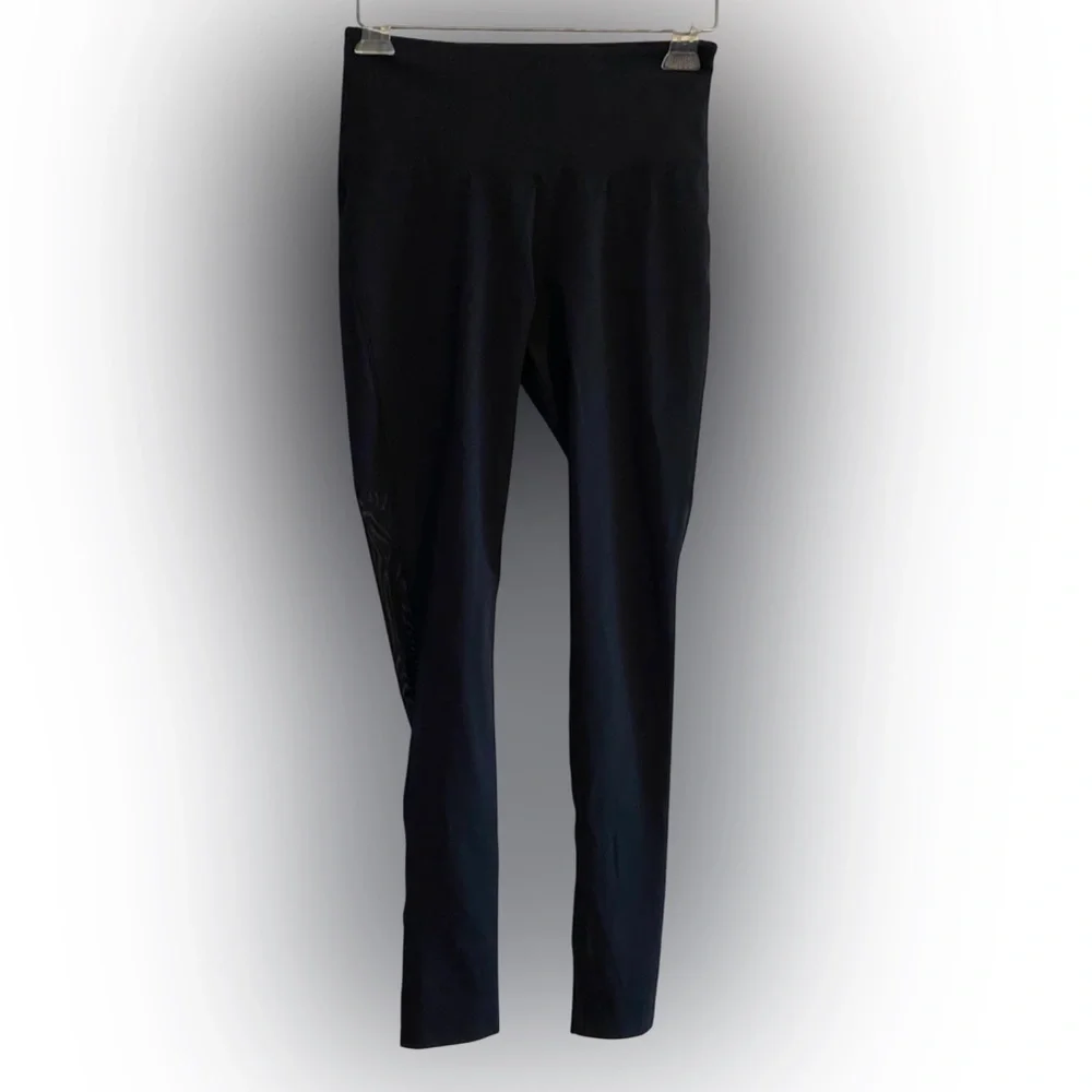 Varley Kingman Black Mesh Back Leggings Size Small